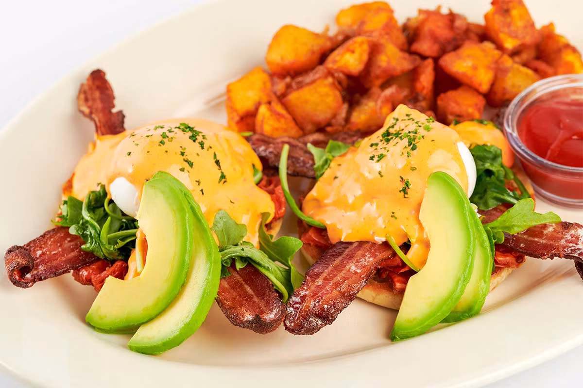 Bacon and Avocado Benedict - The Cheesecake Factory Menu Prices 2026